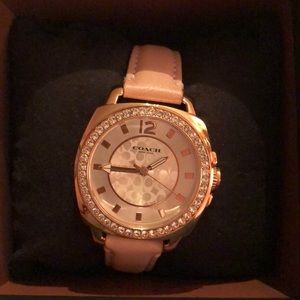Brand new in box pink coach watch